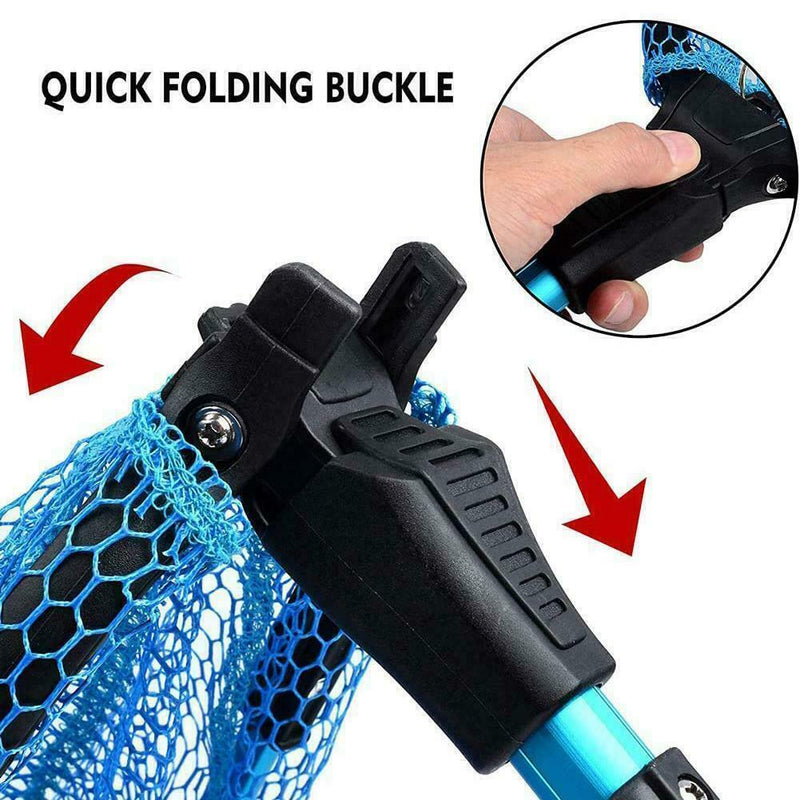Fishing Net Fish Landing Net, Foldable Collapsible Pole Telescopic M2H3