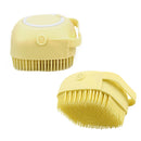 Silicone Pet Cat Bath Massage Brush Shampoo Grooming Comb Scrubber (Yellow)
