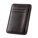 Retro Women PU Litchee Pattern Pure Color Card Case Mini Purse (Dark Brown)