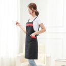 Unisex Lovely Solid Cooking Kitchen Restaurant Bib Apron with PocketBlack)
