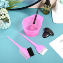 5pcs Hair Dye Bowl +3 Brushes + 1 Ear Shield Combo Set Coloring Tint (Pink)