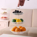 3 Tier Standing Fruit Vegetable Basket Bowl Rack Stand Embosse w/Handle H0M6