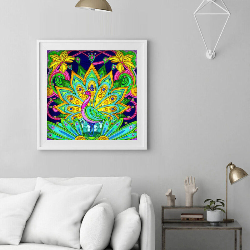 Part Drill Special Shaped DIY Colorful Peafowl Picture 5D Diamond Painting