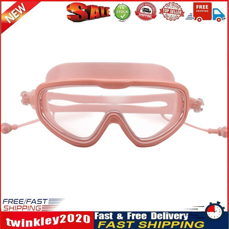 Swimming Goggles with Earplugs Waterproof HD Adults Diving Eyewear (Pink) Newly