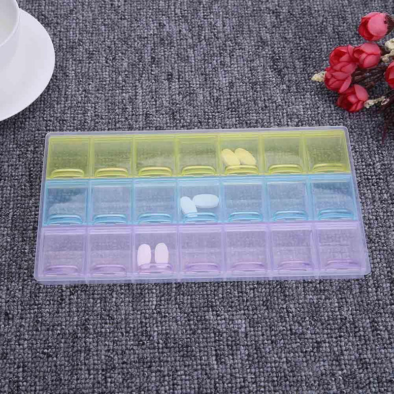 21 Grids Weekly Pills Storage Box Candy Sundries Container Home Organizer