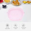 Silicone Air Fryer Liner Reusable Oven Baking BBQ Fryer Pan Mat (Pink)