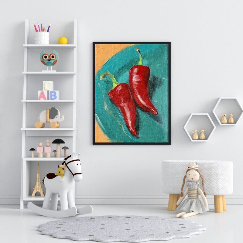 Oil Paint by Numbers Pepper Canvas Artwork Living Room Picture Decoration Kit