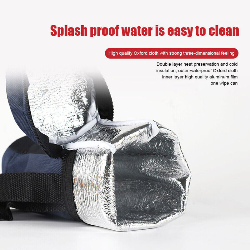 Water Bottle Cooler Bag Portable Camping Drink Cup Insulated Pouch (Blue) Newly