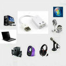 USB 2.0 Laptop Converter Stereo Sound Card Audio External Adapters Good Y5D8