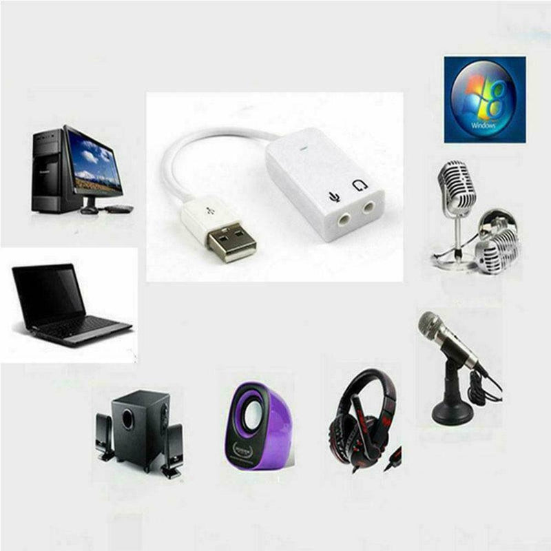 USB 2.0 Laptop Converter Stereo Sound Card Audio External Adapters Good Y5D8