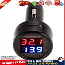 Car Auto 12V Red Green Dual Display LED Digital Thermometer Voltmeter Newly