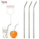 Reusable Stainless Steel Drinking Tube Straw Bend Pipette Suction Pipes Newly