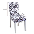 Removable Printing Pattern Elastic Home Hotel Dining Chair Covers(Black)