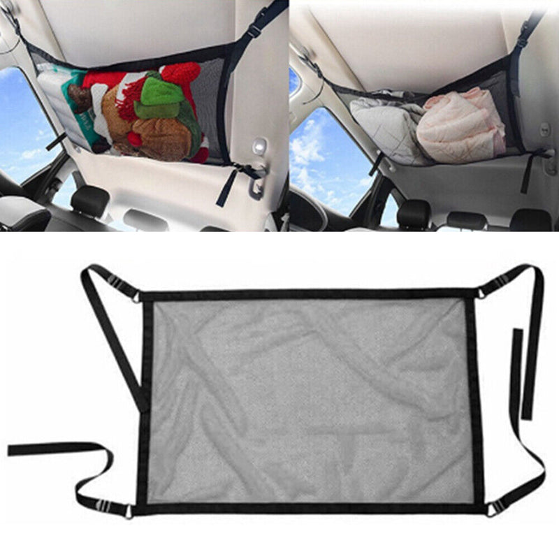 Car Ceiling Storage Net Pocket Grab Handle Zipper Sundries Organizer Bag Newly