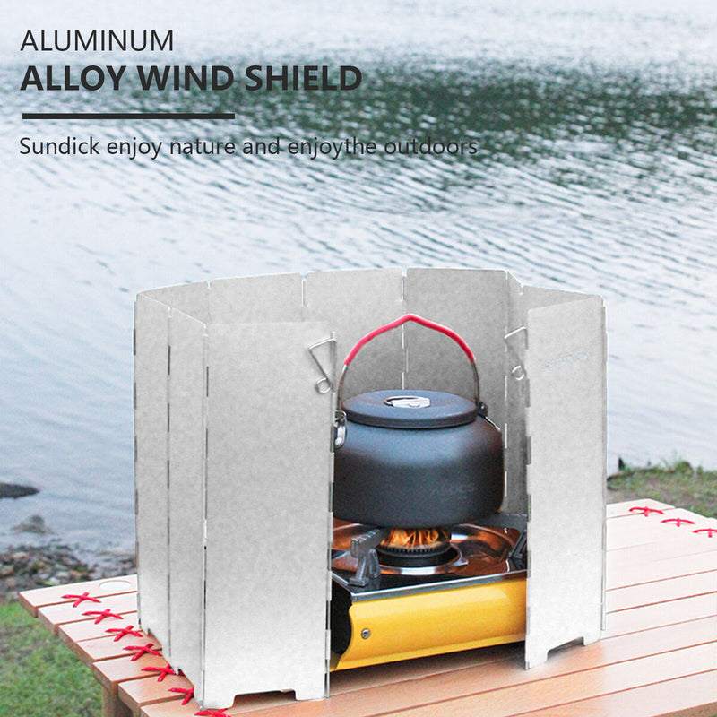 Foldable Stove Windshield Portable Camping Stove Outdoor Gas Cooker Windbreak