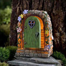 Solar Light Large Fairy Door Elf Steps Stone Door Secret Magical Fairy Garden