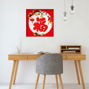 DIY Cotton Thread Stamped Red Character Cross Stitch Full Embroidery Handicraft