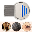 Stainless Steel Density Teeth Hair Lice Comb Dust Free Brush (Blue) Newly