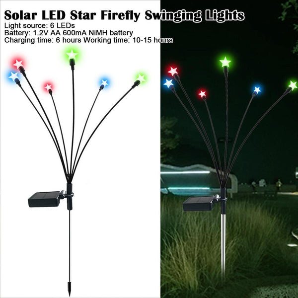 Solar Powered LED Lights kit Landscape Garden Firefly Swaying Light Law!