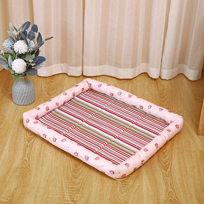 Dog Mat Cooling Summer Waterproof Blanket Nest Kennel Bed (Honey Peach S) Newly