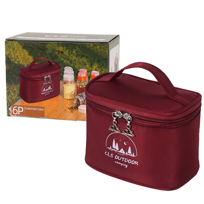 6pcs Spice Sauce Condiment Bottle BBQ Pepper Jar Seasoning Pot (Wine Red) Newly