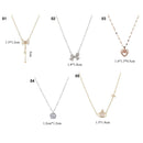 Clavicle Chain Japanese and Korean-Style Heart Titanium Steel Necklace Bow-knot