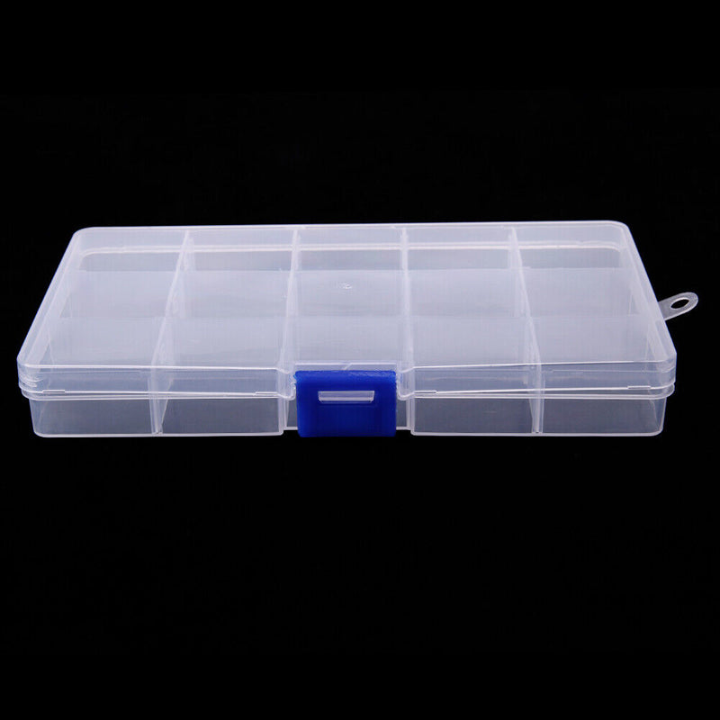 Plastic 15 Slots Tray Adjustable Jewelry Necklace Clear Storage Box