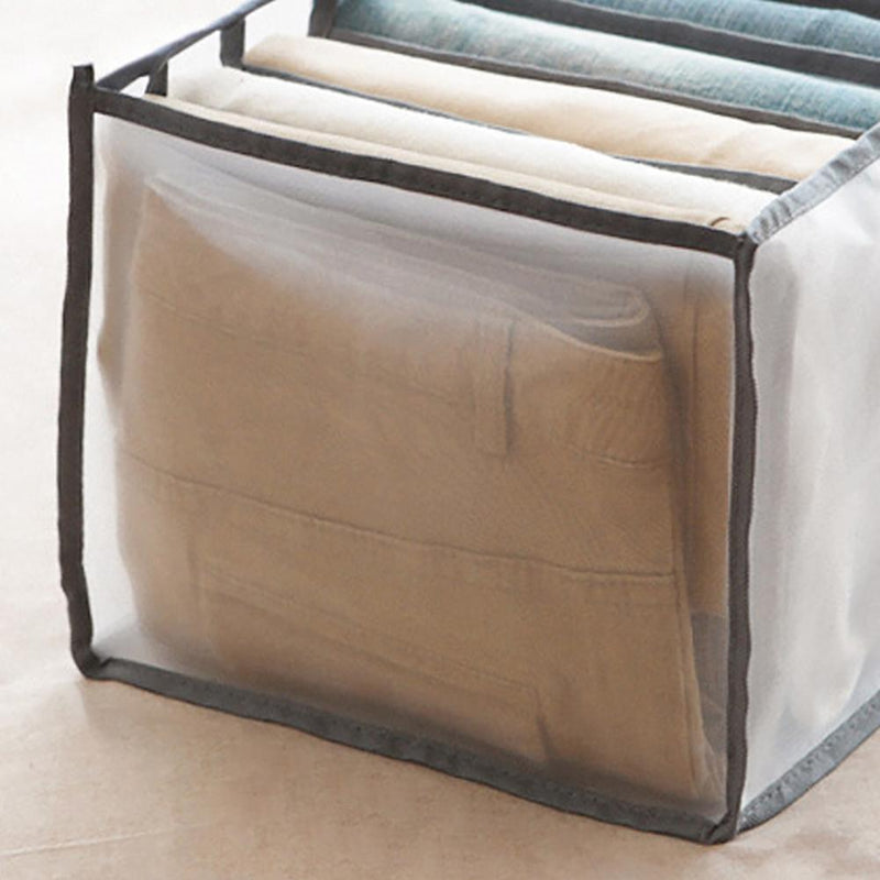 3pcs Cloth Drawer Organizer Cabinet Closet Divider for Jeans (7 Cell Grey)