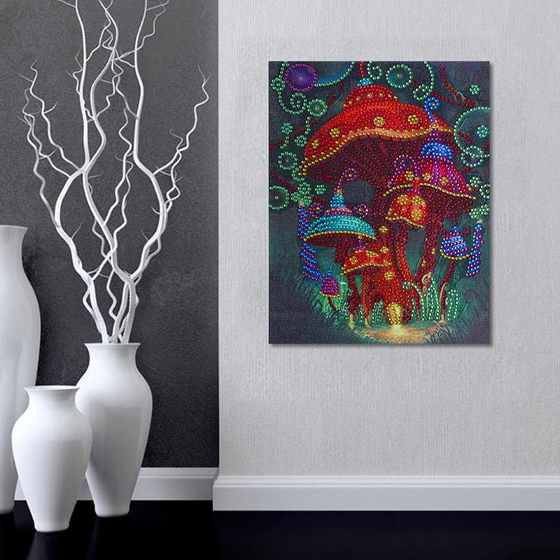 5D DIY Special Shaped Diamond Painting Color Mushroom Cross Stitch Mosaic