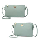 Women PU Leather Crown Shoulder Bags Zipper Casual Crossbody Bags/Green
