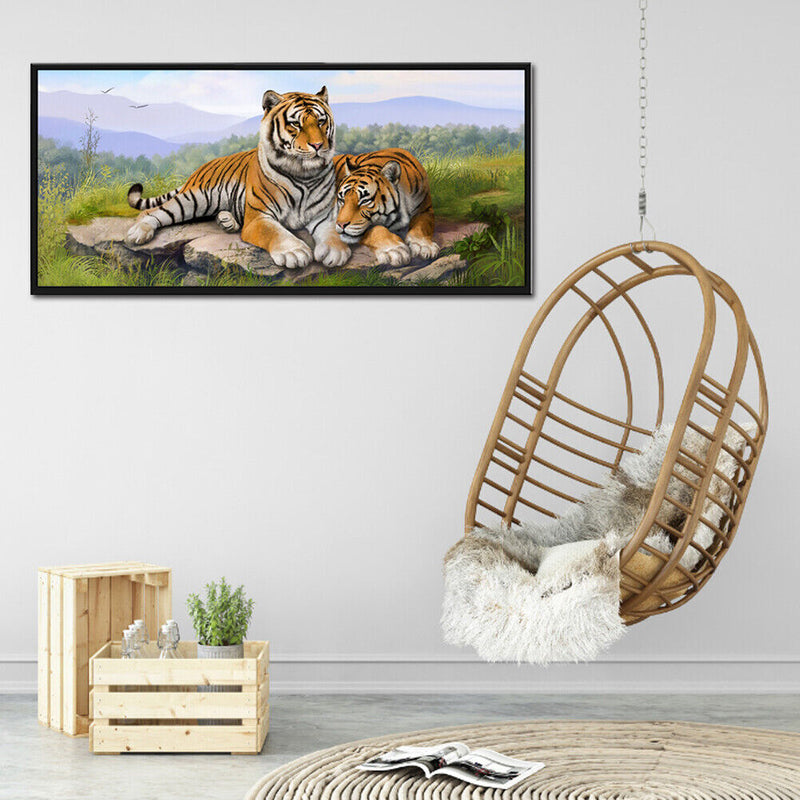 5D DIY Diamond Painting Full Round Drill Tigers Picture of Rhinestone