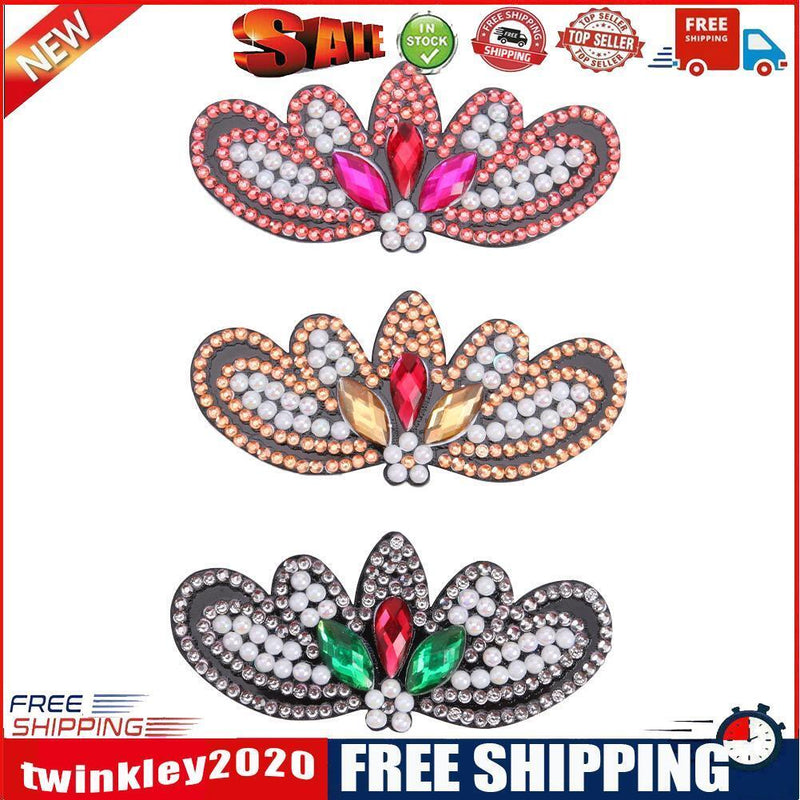 3pcs Butterfly Rhinestone Hair Clip DIY Crystal Bowknot Barrettes (Style 2)