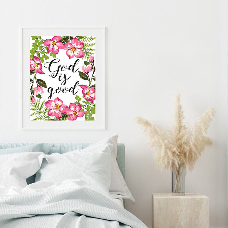 DIY Full Round Drill Diamond Painting Flower and Letter Handmade Room Decor Art