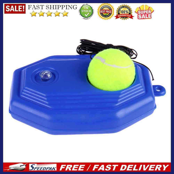 1pc Blue Plastic Racket Ball Trainer Single Tennis Practice Base Device Kit