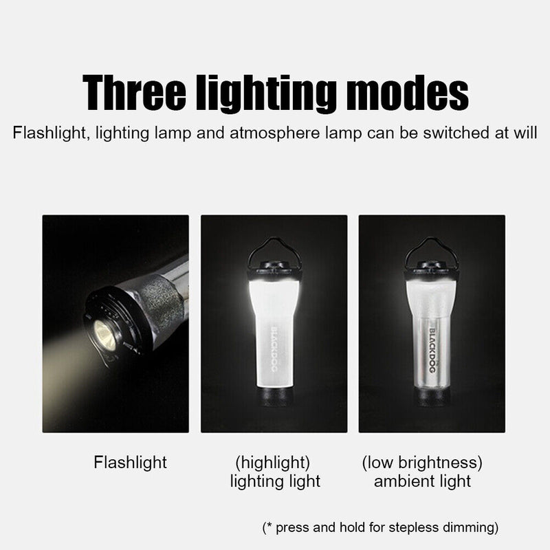 2"" 1 2600mAh USB Rechargeable LED Lamp 3 Mode Waterproof Camping Flashlight