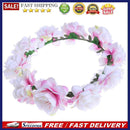 Bohemian Flowers European Bride Wedding Hairband Beach Accessories(Pink)