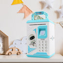 Fingerprint Piggy Bank Password Money Storage Cash Saving Box (Navy Blue) Newly
