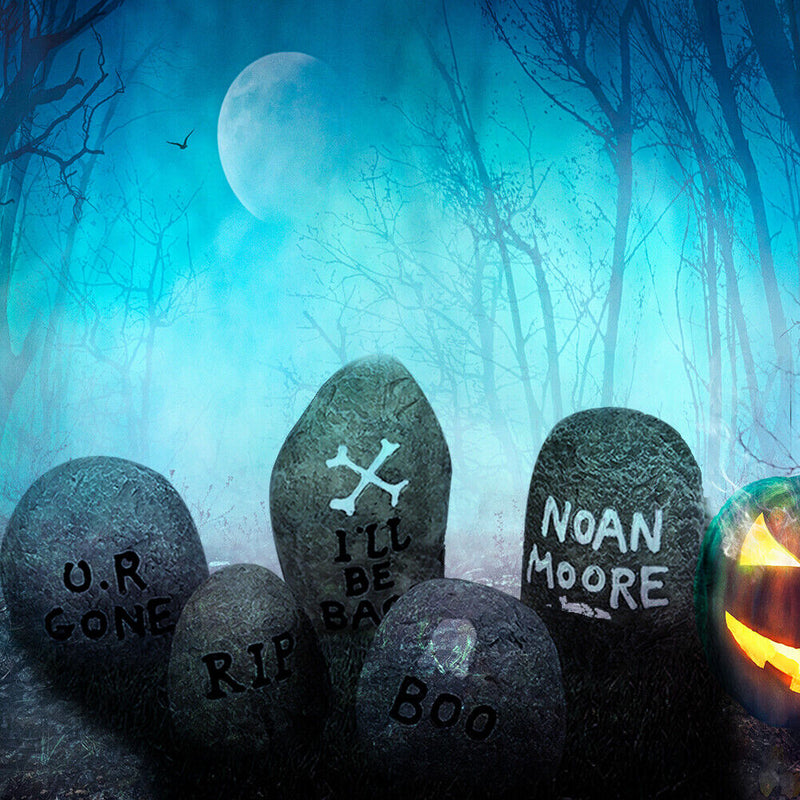 5pcs Halloween Garden Decoration Horror Stones Haunted House Yard Art Ornament