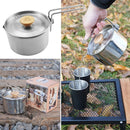 Stainless Steel Outdoor Picnic Detachable Cookware Teapot Camping Pot Kettle