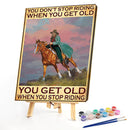 #A Retro Riding Girl Poster Oil Paint By Numbers Kit DIY Acrylic Wall Art Pict