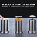 Stainless Steel Automatic Toothpick Holder Cotton Swab Box Home Table Decoration