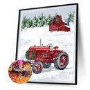 5D Christmas Tractor Mosaic Diamond Painting Drawing Full Round Drill Art Craft
