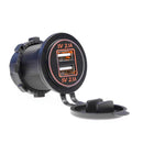 4.2A Car Motorcycle Dual USB Charger Sockets LED Power Plug Outlet (Orange)