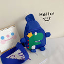 Kids Chest Bag Cute Fanny Cartoon Cross-body Money Pouch (Blue Dinosaur)