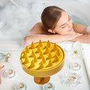 Silicone Scalp Head Body Massager Comb Round Hair Washing Brushes (Yellow) Newly