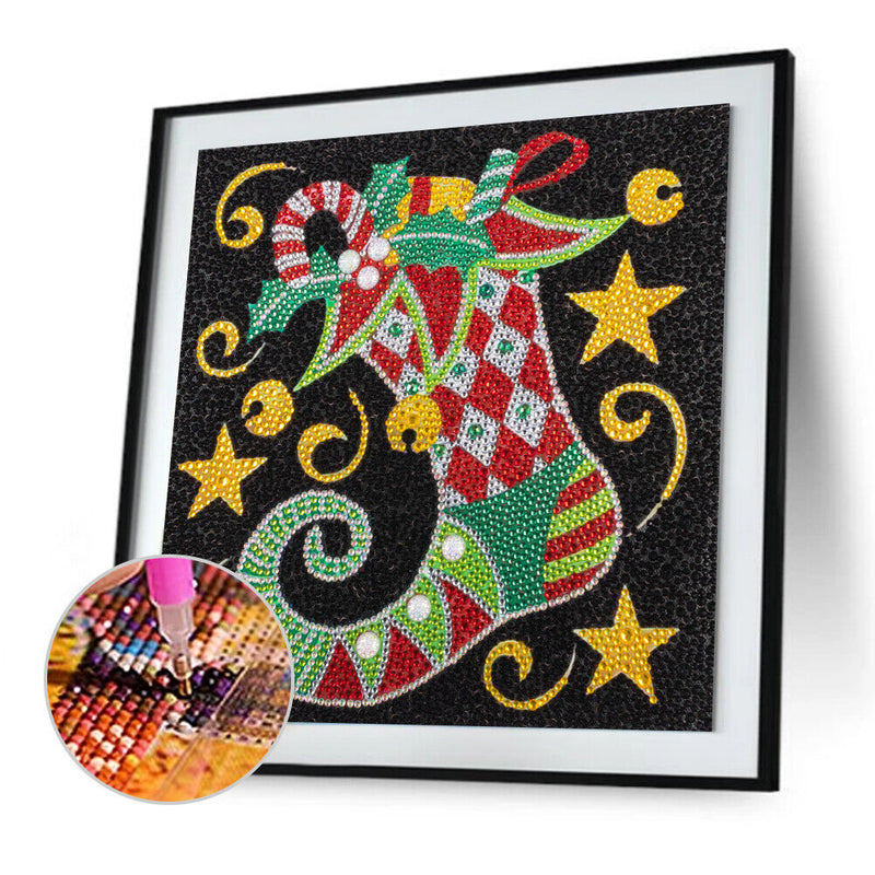 5D Special Shaped Crystal Christmas socks DIY Full Drill Diamond Painting