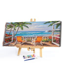 Balcony Sea View Oil Paint By Numbers Kits DIY Landscape Decoration Unframed