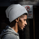 Solid Color Men Women Beanie Hat Warm Winter Hip Hop Skullies Cap (Grey)