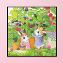 Partial Embroidery DIY 11CT Cute Rabbits Cotton Thread Cross Stitch Print Kit