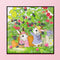 Partial Embroidery DIY 11CT Cute Rabbits Cotton Thread Cross Stitch Print Kit